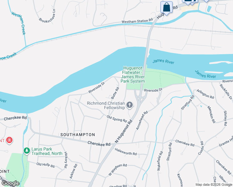 map of restaurants, bars, coffee shops, grocery stores, and more near 4628 Butte Road in Richmond