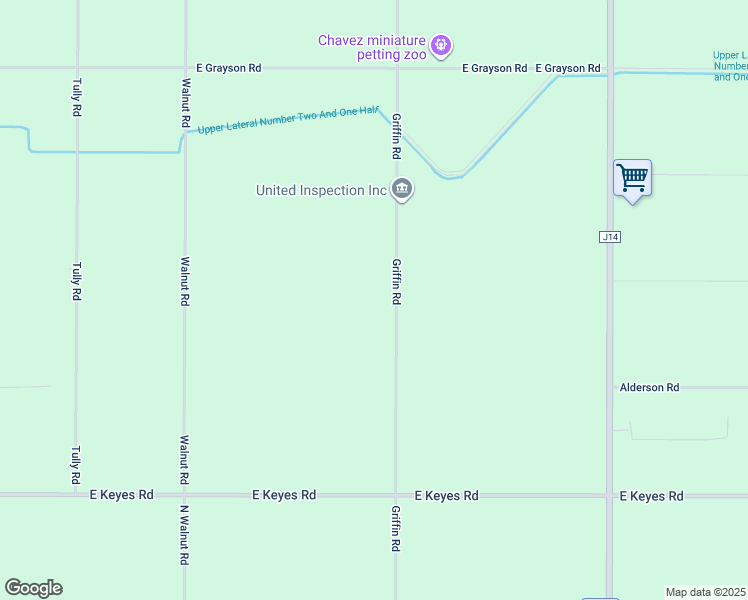 map of restaurants, bars, coffee shops, grocery stores, and more near 5437 Griffin Road in Hughson
