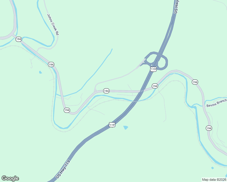 map of restaurants, bars, coffee shops, grocery stores, and more near 1360 Kentucky 194 in Pikeville
