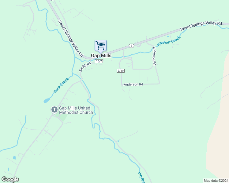 map of restaurants, bars, coffee shops, grocery stores, and more near 725 Anderson Road in Gap Mills