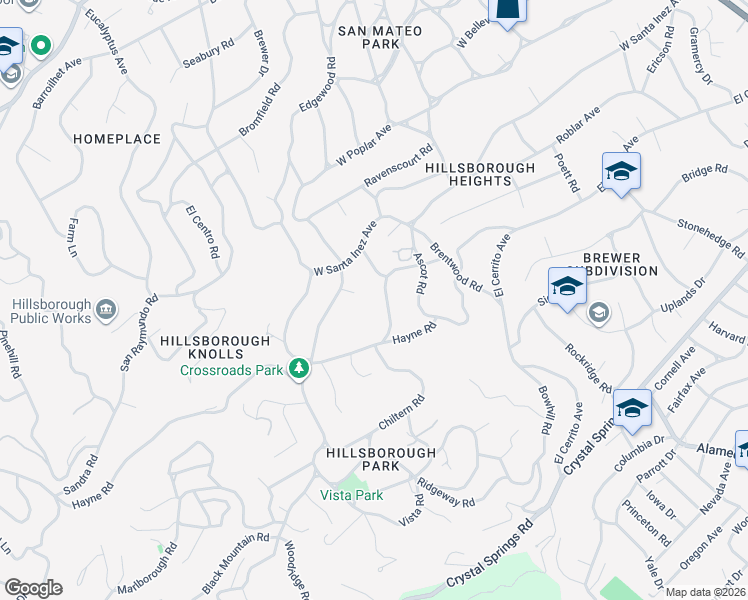 map of restaurants, bars, coffee shops, grocery stores, and more near 712 Chiltern Road in Hillsborough