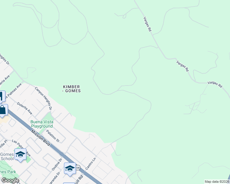 map of restaurants, bars, coffee shops, grocery stores, and more near Castro Lane in Fremont