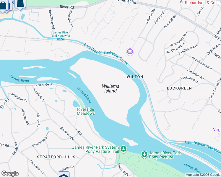 map of restaurants, bars, coffee shops, grocery stores, and more near in Richmond
