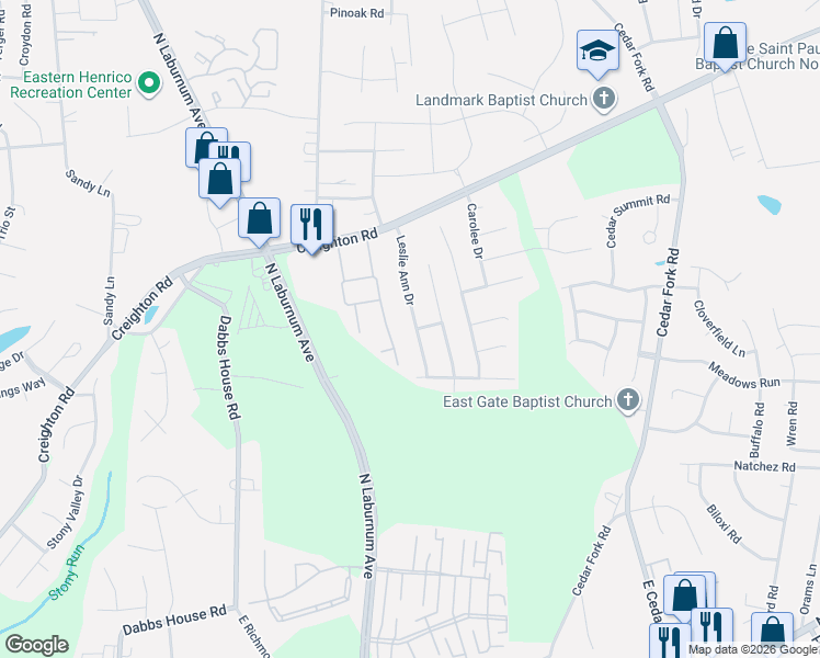 map of restaurants, bars, coffee shops, grocery stores, and more near 1013 Dominion Townes Place in Richmond