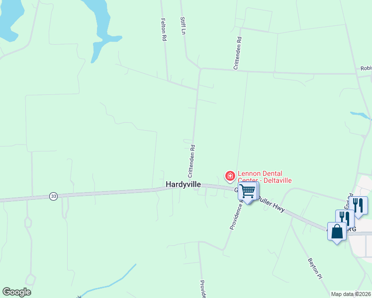 map of restaurants, bars, coffee shops, grocery stores, and more near 2-248 Crittenden Road in Deltaville