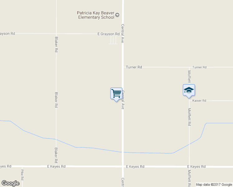 map of restaurants, bars, coffee shops, grocery stores, and more near 5343 Central Avenue in Ceres