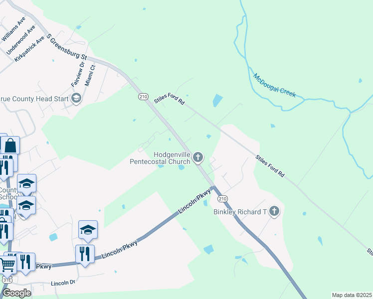 map of restaurants, bars, coffee shops, grocery stores, and more near 1599 Campbellsville Road in Hodgenville