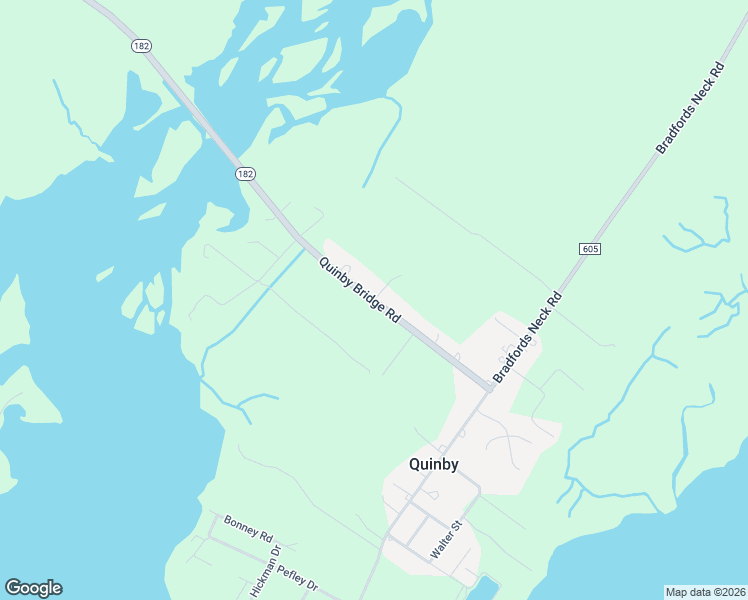 map of restaurants, bars, coffee shops, grocery stores, and more near 19993 Quinby Bridge Road in Melfa