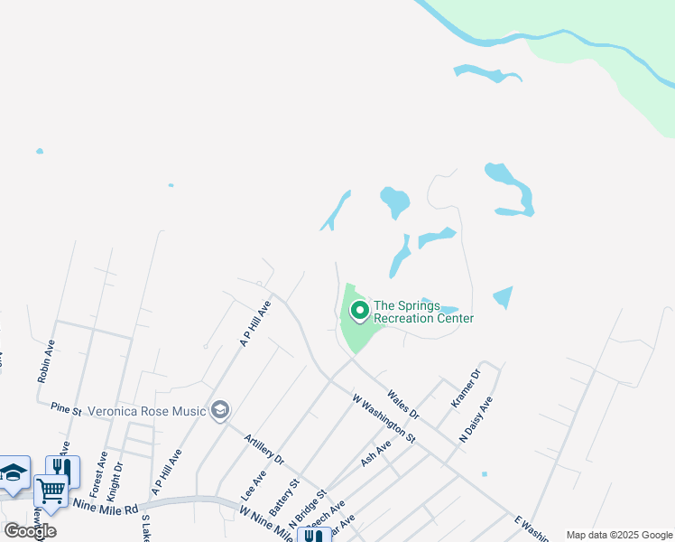 map of restaurants, bars, coffee shops, grocery stores, and more near 882 Wales Drive in Highland Springs