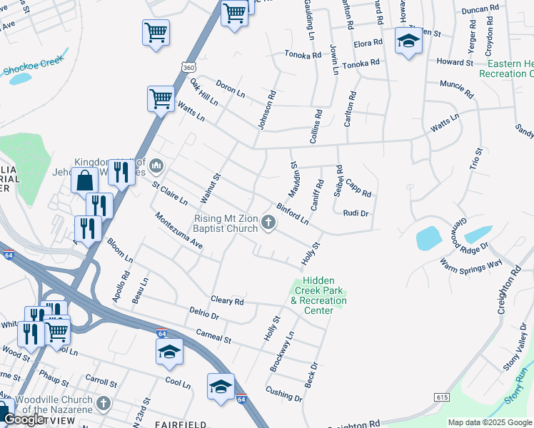 map of restaurants, bars, coffee shops, grocery stores, and more near 2001 Binford Lane in Richmond