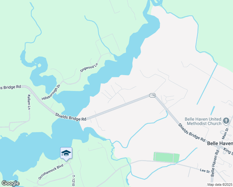 map of restaurants, bars, coffee shops, grocery stores, and more near 14193 Woodfield Road in Belle Haven