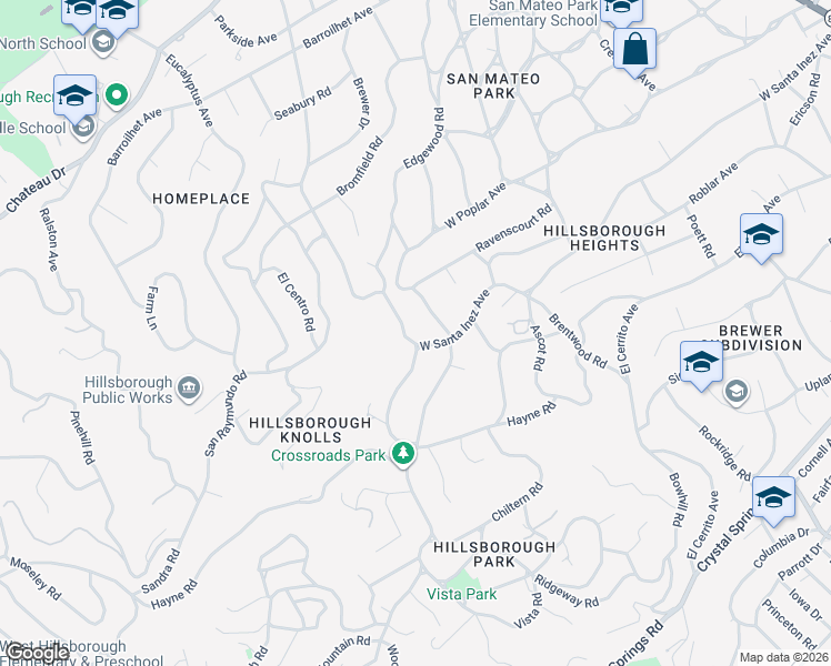 map of restaurants, bars, coffee shops, grocery stores, and more near 310 Hillsborough Boulevard in Hillsborough