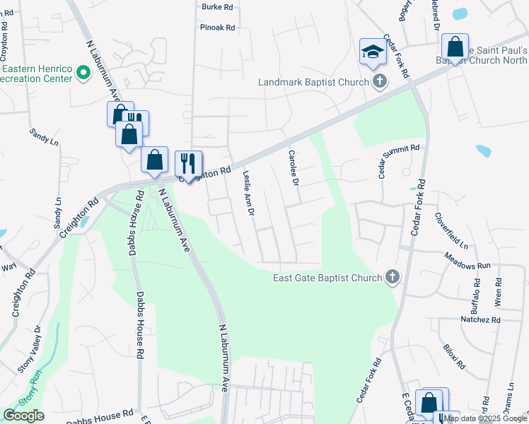 map of restaurants, bars, coffee shops, grocery stores, and more near 1108 Aubuchon Road in Richmond