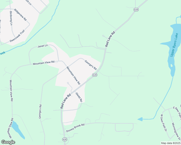 map of restaurants, bars, coffee shops, grocery stores, and more near 2541 Red Lane Road in Powhatan