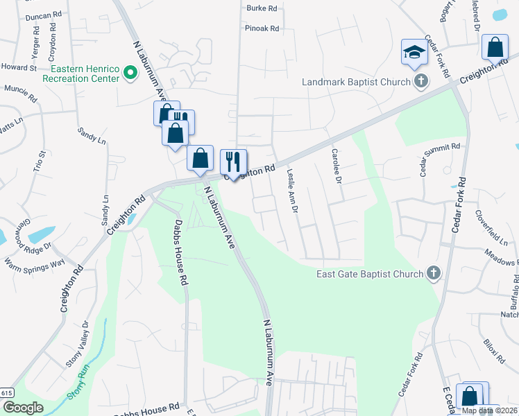 map of restaurants, bars, coffee shops, grocery stores, and more near 3907 Dominion Townes Circle in Richmond