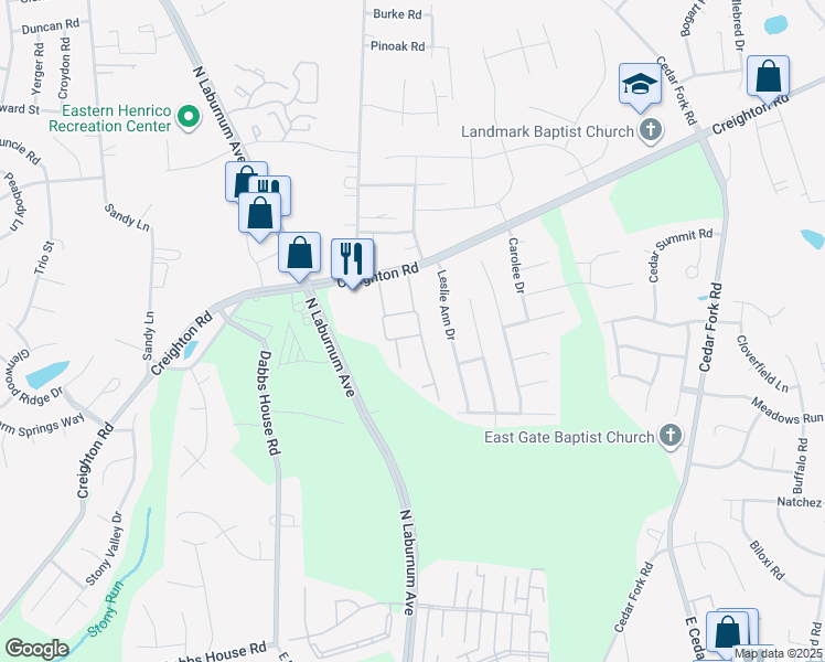 map of restaurants, bars, coffee shops, grocery stores, and more near 3907 Dominion Townes Circle in Richmond