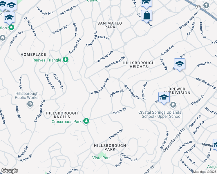 map of restaurants, bars, coffee shops, grocery stores, and more near 380 Arden Road in Hillsborough