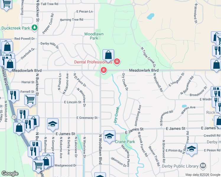 map of restaurants, bars, coffee shops, grocery stores, and more near 842 Morningview Street in Derby