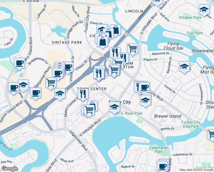 550 Shell Boulevard, Foster City CA Walk Score