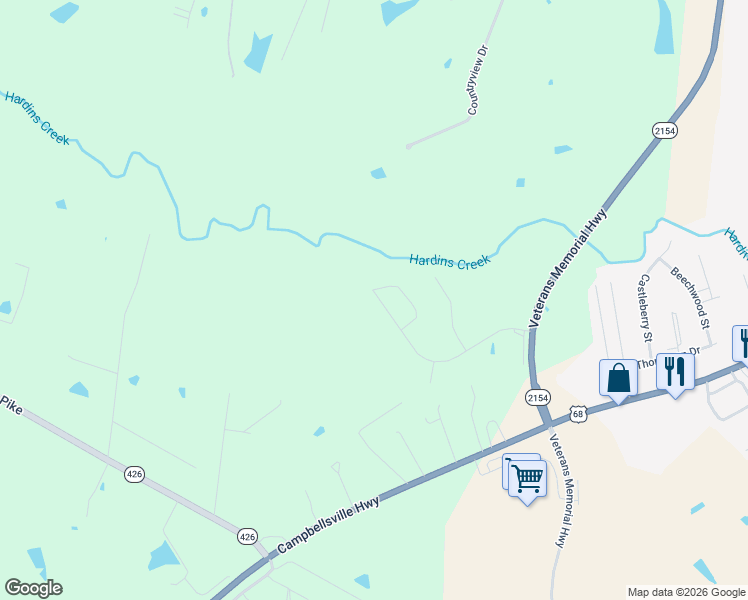 map of restaurants, bars, coffee shops, grocery stores, and more near 197 Scenic Hill Drive in Lebanon