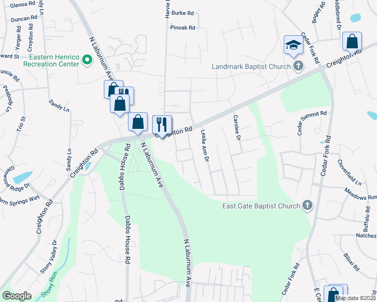 map of restaurants, bars, coffee shops, grocery stores, and more near 1202 Dominion Townes Terrace in Richmond