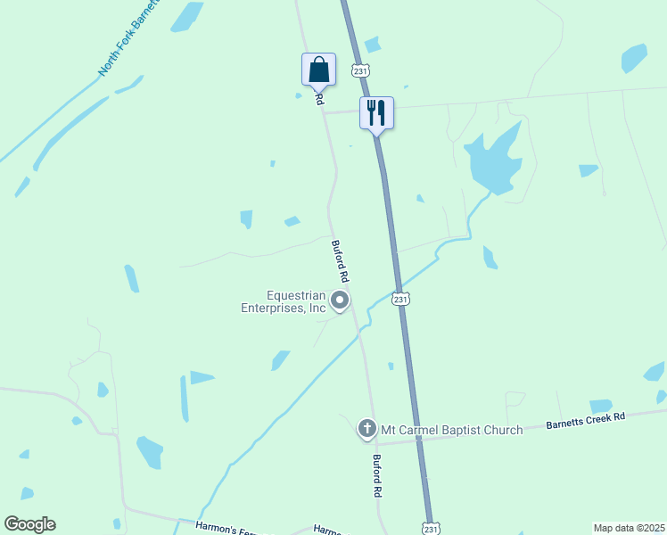 map of restaurants, bars, coffee shops, grocery stores, and more near Buford Road in Utica