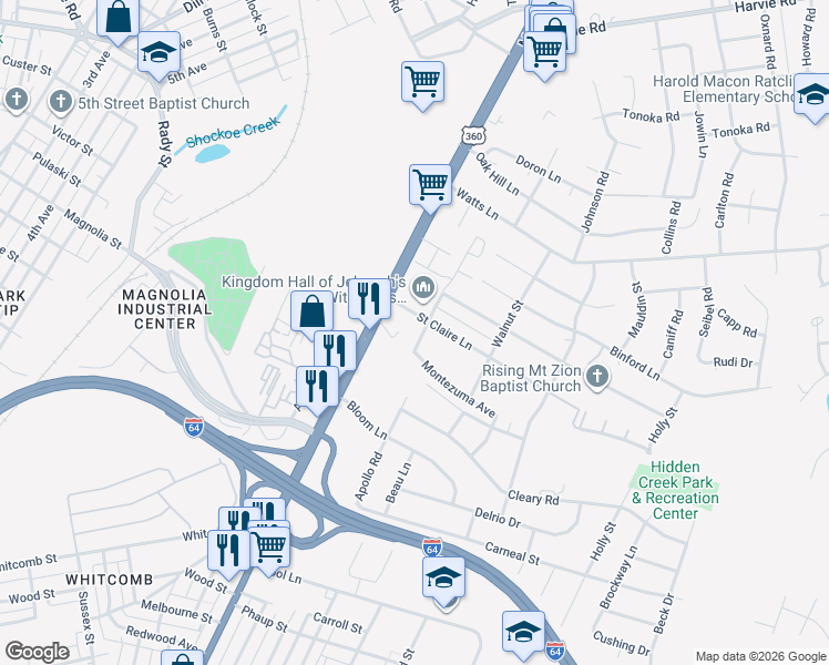 map of restaurants, bars, coffee shops, grocery stores, and more near 2539 Mechanicsville Turnpike in Richmond