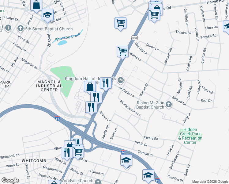 map of restaurants, bars, coffee shops, grocery stores, and more near 2539 Mechanicsville Turnpike in Richmond