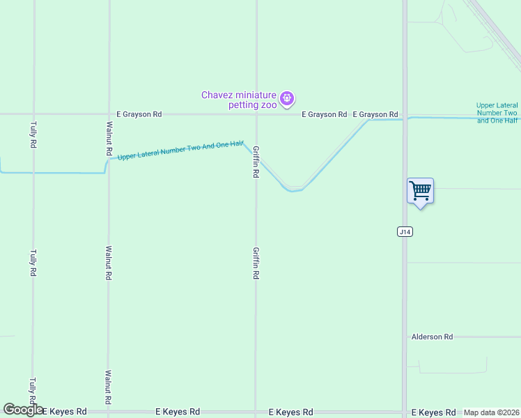 map of restaurants, bars, coffee shops, grocery stores, and more near 5230 Griffin Road in Hughson