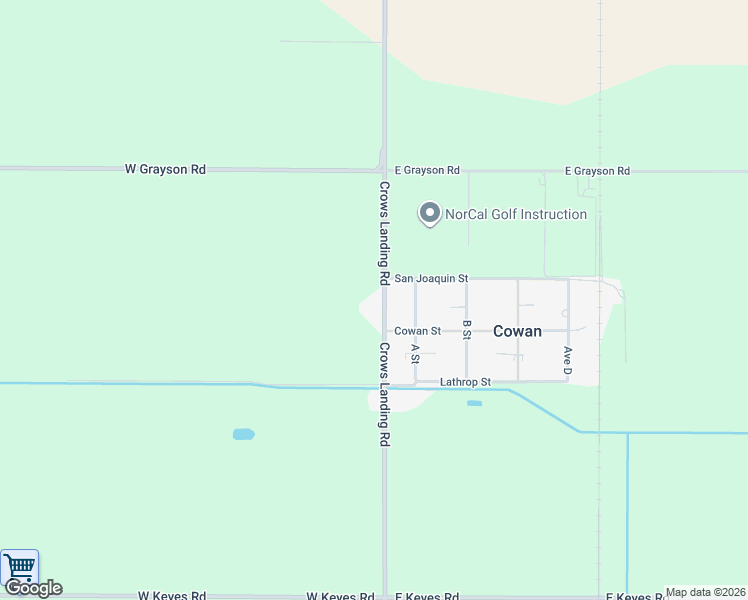 map of restaurants, bars, coffee shops, grocery stores, and more near 5237 Crows Landing Road in Modesto