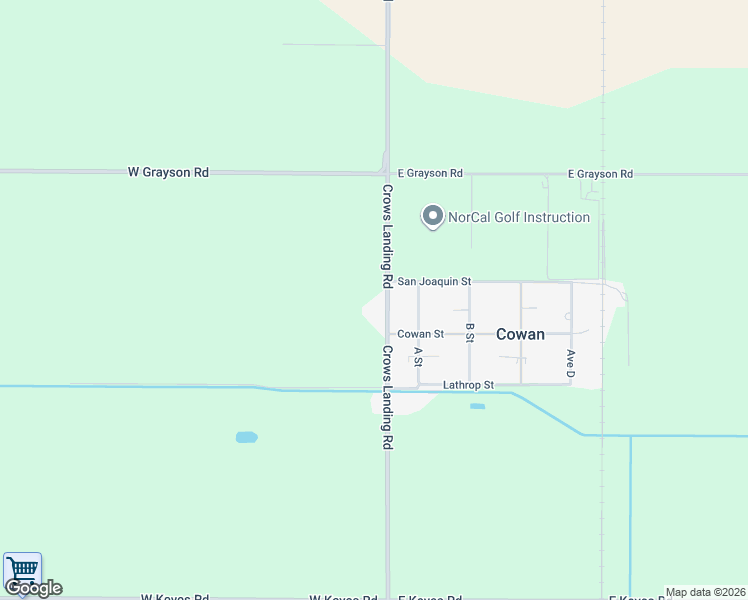 map of restaurants, bars, coffee shops, grocery stores, and more near 5237 Crows Landing Road in Modesto