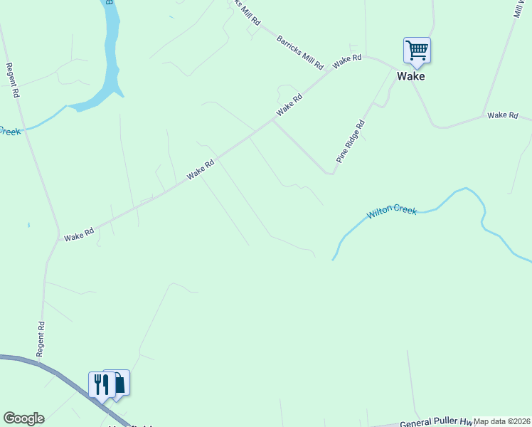 map of restaurants, bars, coffee shops, grocery stores, and more near 141 Hill Crest Road in Wake