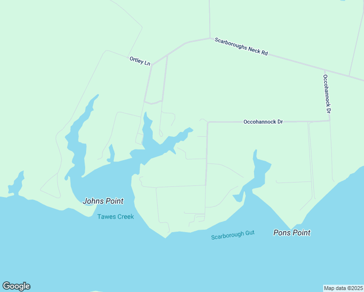 map of restaurants, bars, coffee shops, grocery stores, and more near Occohannock Drive in Accomack County