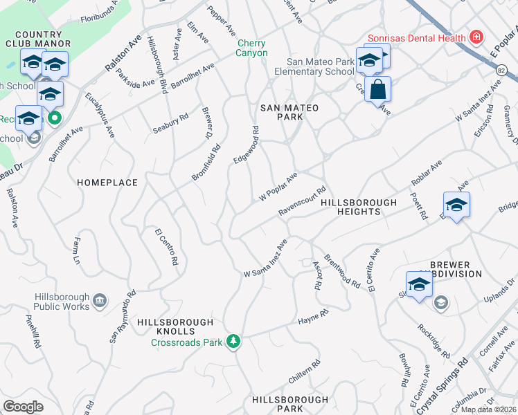 map of restaurants, bars, coffee shops, grocery stores, and more near 703 West Poplar Avenue in San Mateo