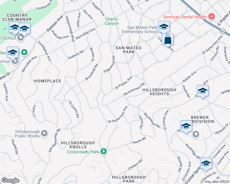 map of restaurants, bars, coffee shops, grocery stores, and more near 703 West Poplar Avenue in San Mateo