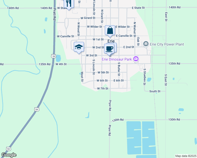map of restaurants, bars, coffee shops, grocery stores, and more near 200-216 West 6th Street in Erie