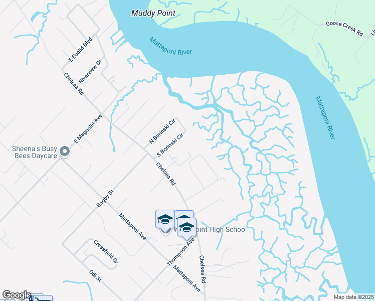 map of restaurants, bars, coffee shops, grocery stores, and more near 2960 Chelsea Road in West Point