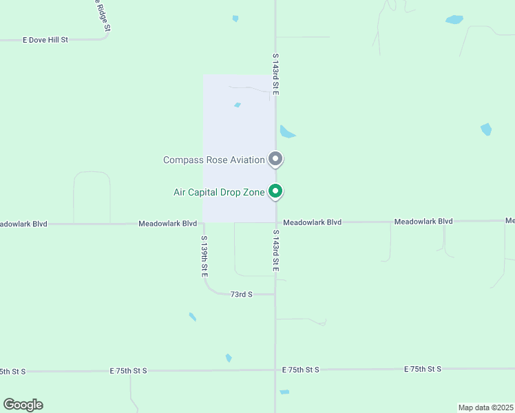 map of restaurants, bars, coffee shops, grocery stores, and more near 6841 South 143rd Street East in Derby