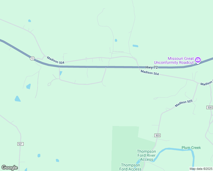 map of restaurants, bars, coffee shops, grocery stores, and more near 2591 Missouri 72 in Fredericktown