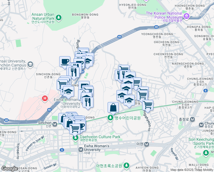 map of restaurants, bars, coffee shops, grocery stores, and more near in 