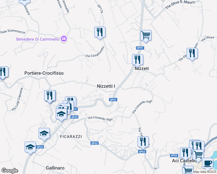 map of restaurants, bars, coffee shops, grocery stores, and more near 12 Via Nizzeti in Nizzetti I
