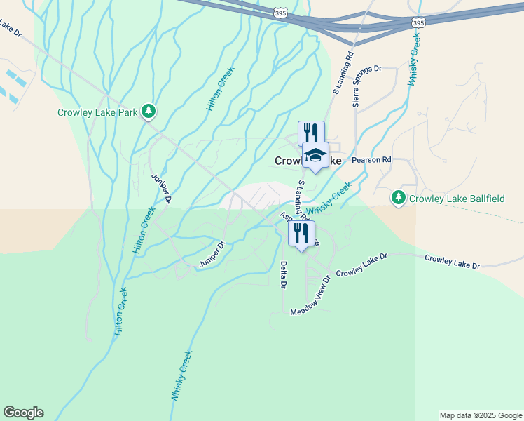 map of restaurants, bars, coffee shops, grocery stores, and more near 35 Aspen Terrace in Mammoth Lakes
