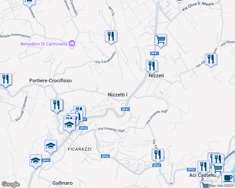 map of restaurants, bars, coffee shops, grocery stores, and more near 12 Via Nizzeti in Nizzetti I