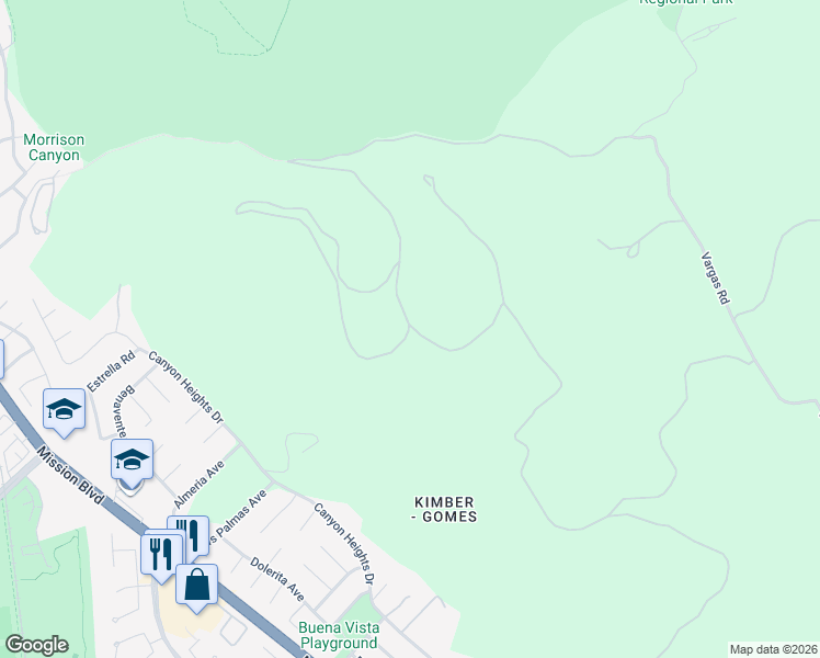 map of restaurants, bars, coffee shops, grocery stores, and more near 1165 Morrison Canyon Road in Fremont