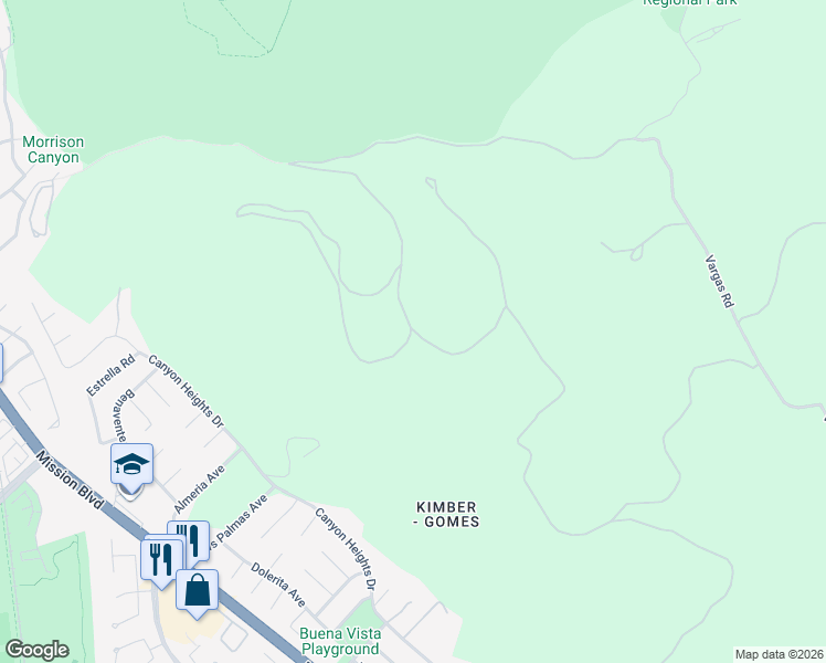map of restaurants, bars, coffee shops, grocery stores, and more near 1165 Morrison Canyon Road in Fremont