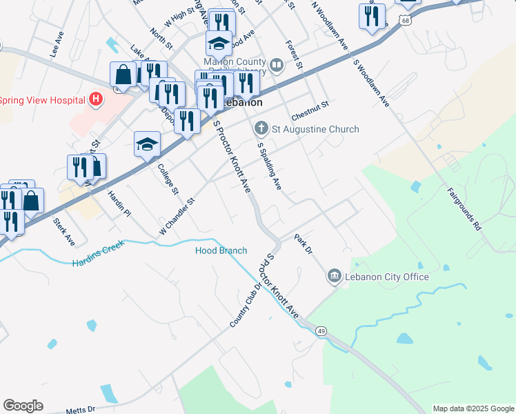 map of restaurants, bars, coffee shops, grocery stores, and more near in Calvary