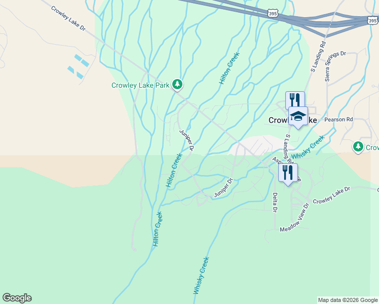 map of restaurants, bars, coffee shops, grocery stores, and more near 267 Juniper Drive in Mammoth Lakes