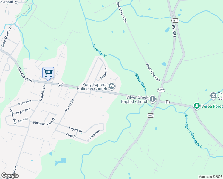 map of restaurants, bars, coffee shops, grocery stores, and more near 1711 Big Hill Road in Berea