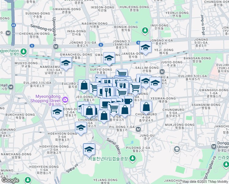 map of restaurants, bars, coffee shops, grocery stores, and more near in 