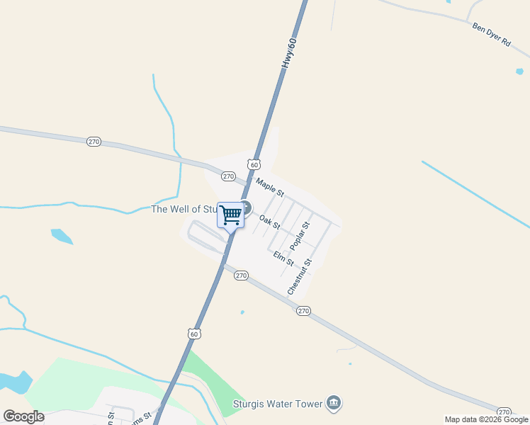 map of restaurants, bars, coffee shops, grocery stores, and more near 182 Walnut Street in Sturgis